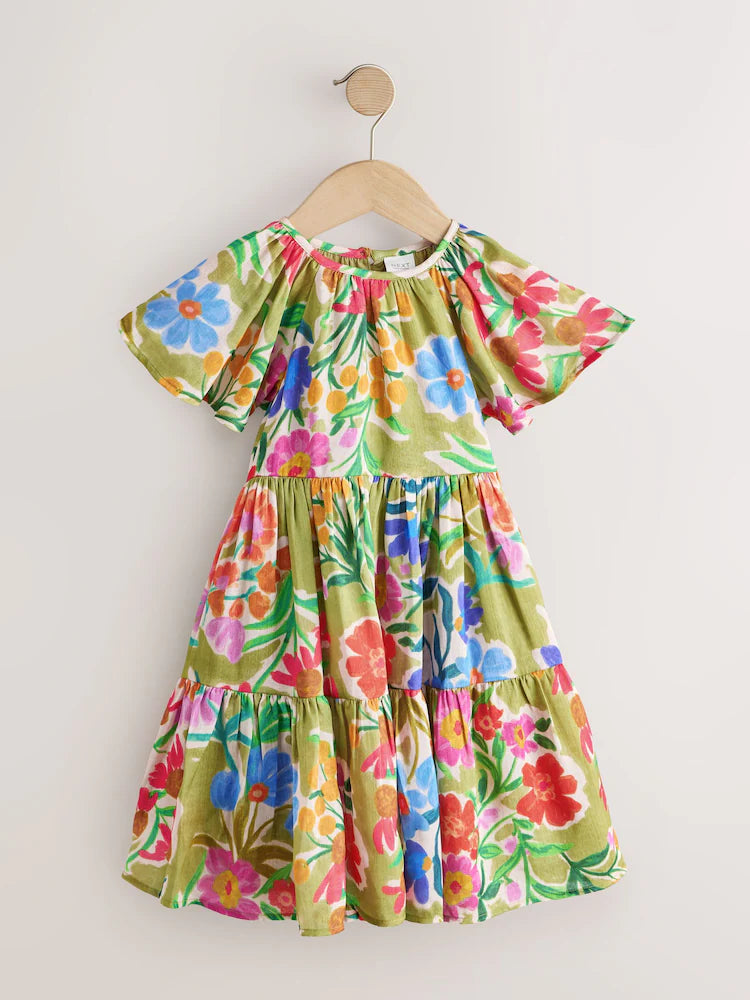 Robe fleurie multicolore à épaules dégagées pour fille (3-16 ans)
