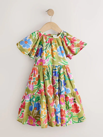 Robe fleurie multicolore à épaules dégagées pour fille (3-16 ans)