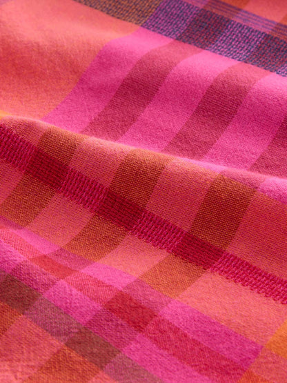 Combinaison large enfant à carreaux rose et orange (3-16 ans)