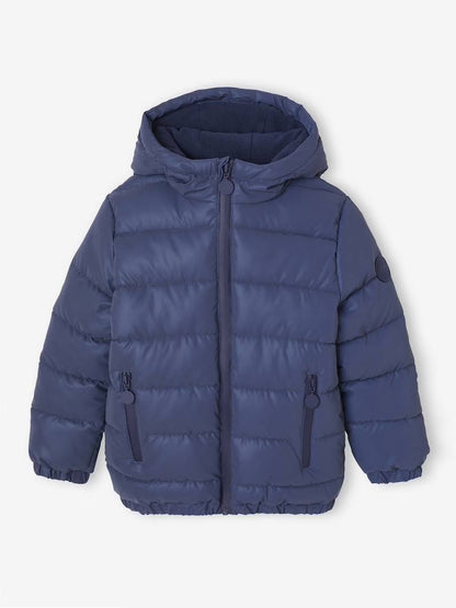 Doudoune à capuche matelassée avec doublure polaire - couleur bleu marine