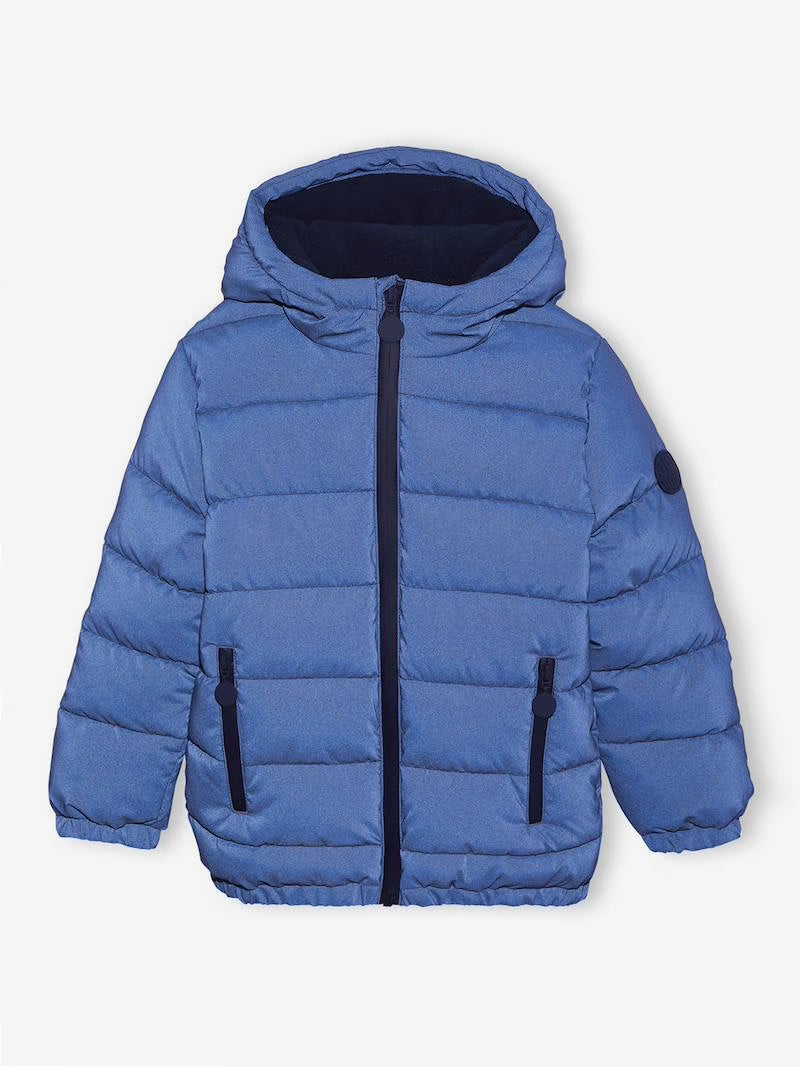 Doudoune à capuche matelassée avec doublure polaire - couleur bleu marine