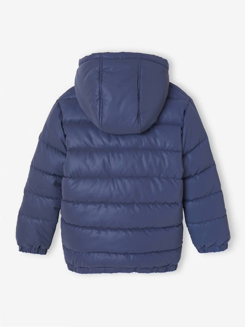 Doudoune à capuche matelassée avec doublure polaire - couleur bleu marine