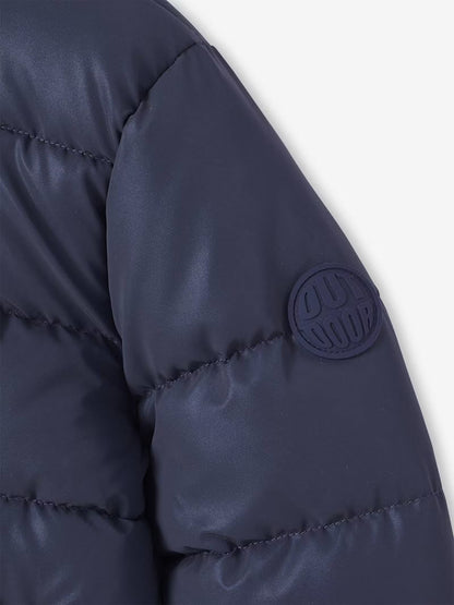 Doudoune à capuche matelassée avec doublure polaire - couleur bleu marine