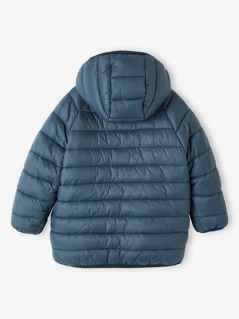 Doudoune réversible à capuche et doublure sherpa pour garçon - vert pin