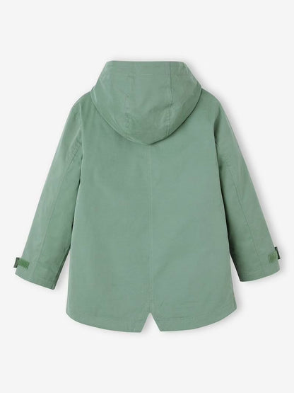 Parka 3 en 1 mi-saison avec gilet matelassé amovible pour garçon - vert saule