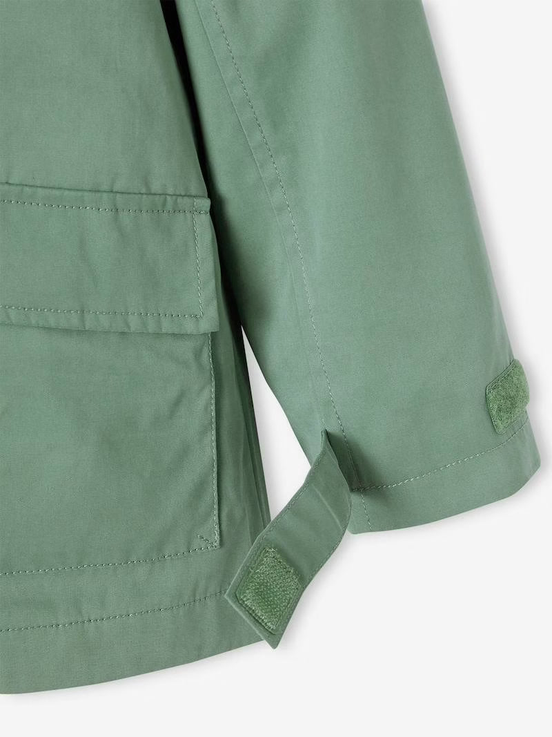 Parka 3 en 1 mi-saison avec gilet matelassé amovible pour garçon - vert saule