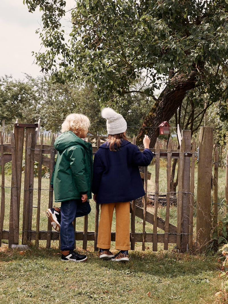 Parka à capuche doublée polaire pour garçon - couleur vert