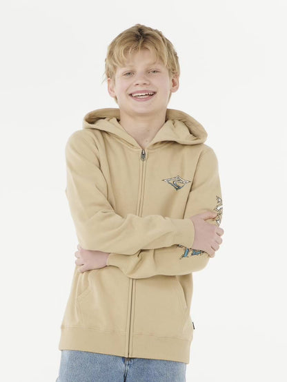 Sweat-shirt - couleur beige avec poignets et ourlet élastiqués