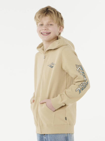Sweat-shirt - couleur beige avec poignets et ourlet élastiqués