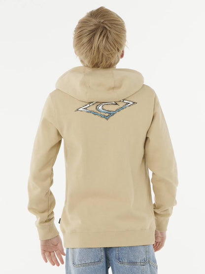 Sweat-shirt - couleur beige avec poignets et ourlet élastiqués